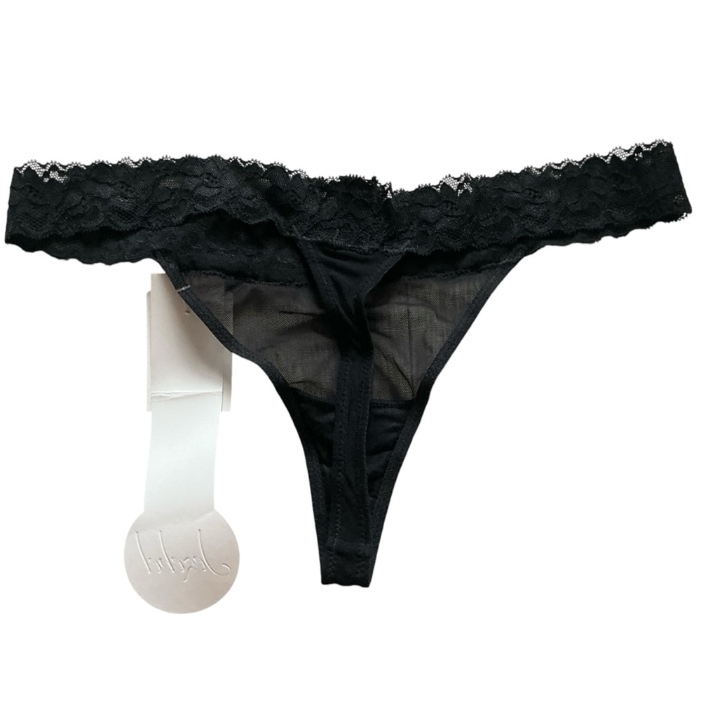 Jazebel women’s black lace trim thong panty style 50945 size small - Picture 3 of 3